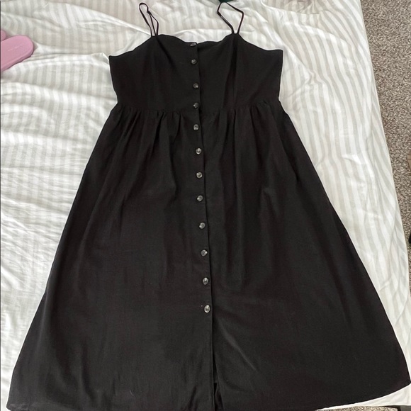 H&M | Dresses | Black Hm Ankle Length Button Down Dress | Poshmark